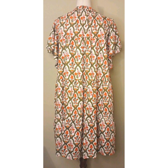 CROSBY by Mollie Burch Dress Sz XXL Floral Cotton Tiered Full A-line Tent Mini - Picture 6 of 16